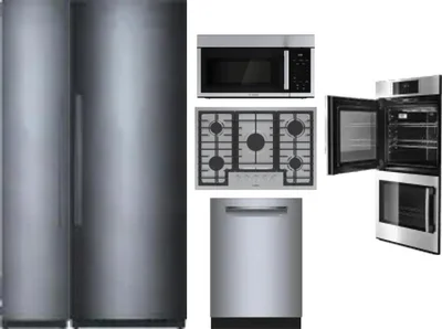 6 Piece Package Includes Refrigerator, Freezer, Cooktop, Wall Oven, Microwave And Dishwasher