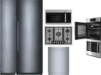 6 Piece Package Includes Refrigerator, Freezer, Cooktop, Wall Oven, Microwave And Dishwasher