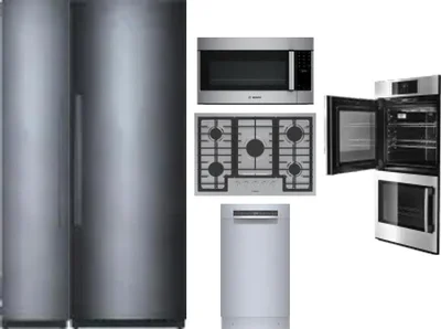 6 Piece Package Includes Refrigerator, Freezer, Cooktop, Wall Oven, Microwave And Dishwasher