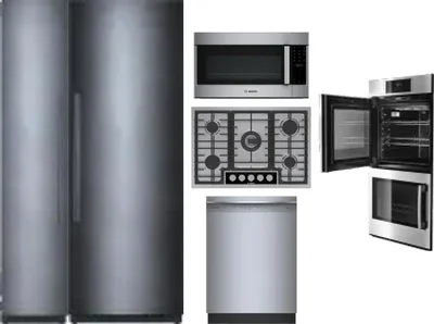 6 Piece Package Includes Refrigerator, Freezer, Cooktop, Wall Oven, Microwave And Dishwasher