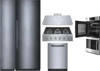 6 Piece Package Includes Refrigerator, Freezer, Cooktop, Wall Oven, Hood And Dishwasher