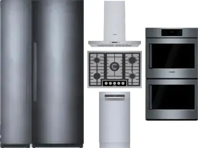 6 Piece Package Includes Refrigerator, Freezer, Cooktop, Wall Oven, Hood And Dishwasher