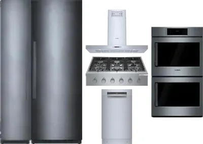 6 Piece Package Includes Refrigerator, Freezer, Cooktop, Wall Oven, Hood And Dishwasher