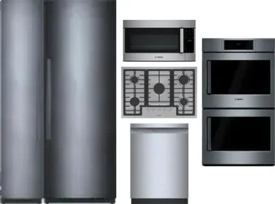 6 Piece Package Includes Refrigerator, Freezer, Cooktop, Wall Oven, Microwave And Dishwasher