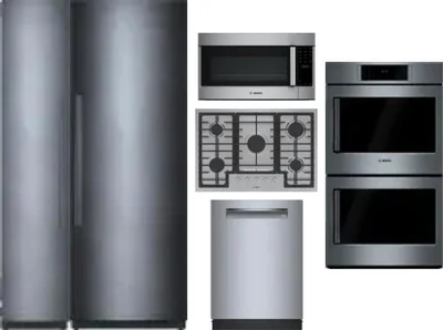 6 Piece Package Includes Refrigerator, Freezer, Cooktop, Wall Oven, Microwave And Dishwasher