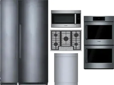 6 Piece Package Includes Refrigerator, Freezer, Cooktop, Wall Oven, Microwave And Dishwasher