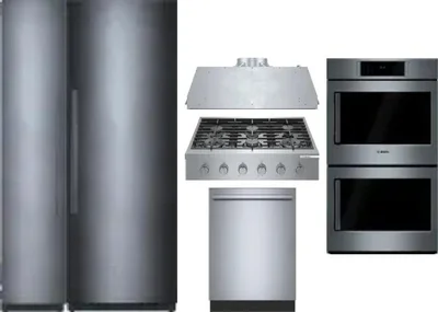 6 Piece Package Includes Refrigerator, Freezer, Cooktop, Wall Oven, Hood And Dishwasher