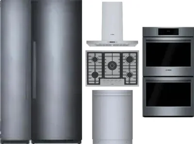 6 Piece Package Includes Refrigerator, Freezer, Cooktop, Wall Oven, Hood And Dishwasher