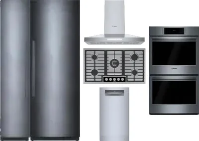 6 Piece Package Includes Refrigerator, Freezer, Cooktop, Wall Oven, Hood And Dishwasher
