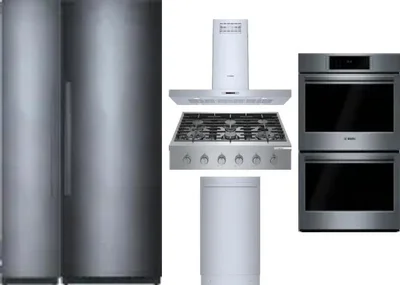 6 Piece Package Includes Refrigerator, Freezer, Cooktop, Wall Oven, Hood And Dishwasher