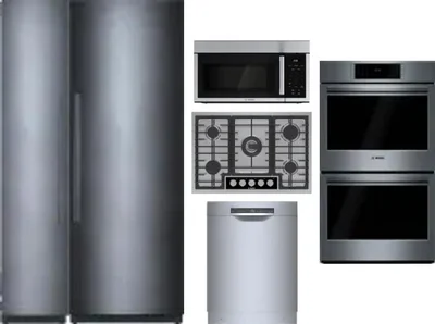 6 Piece Package Includes Refrigerator, Freezer, Cooktop, Wall Oven, Microwave And Dishwasher