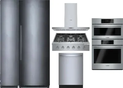 6 Piece Package Includes Refrigerator, Freezer, Cooktop, Wall Oven, Hood And Dishwasher