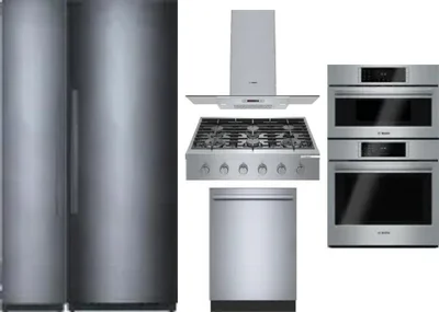 6 Piece Package Includes Refrigerator, Freezer, Cooktop, Wall Oven, Hood And Dishwasher