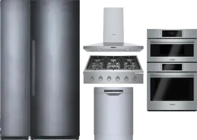 6 Piece Package Includes Refrigerator, Freezer, Cooktop, Wall Oven, Hood And Dishwasher