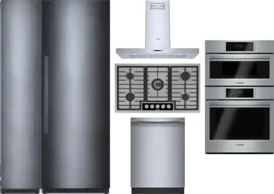 6 Piece Package Includes Refrigerator, Freezer, Cooktop, Wall Oven, Hood And Dishwasher