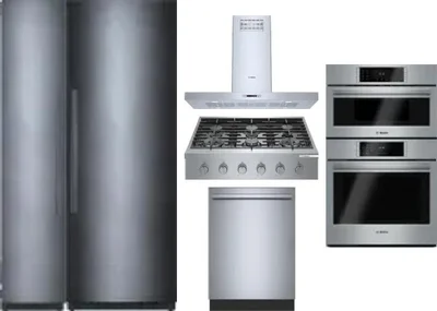 6 Piece Package Includes Refrigerator, Freezer, Cooktop, Wall Oven, Hood And Dishwasher