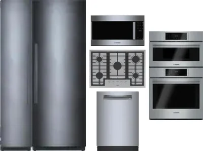 6 Piece Package Includes Refrigerator, Freezer, Cooktop, Wall Oven, Microwave And Dishwasher