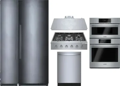 6 Piece Package Includes Refrigerator, Freezer, Cooktop, Wall Oven, Hood And Dishwasher