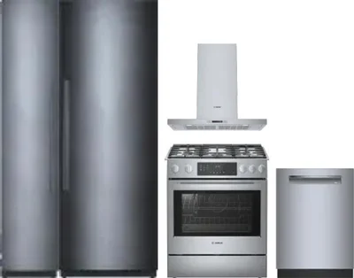 5 Piece Package Includes Refrigerator, Freezer, Range, Hood And Dishwasher