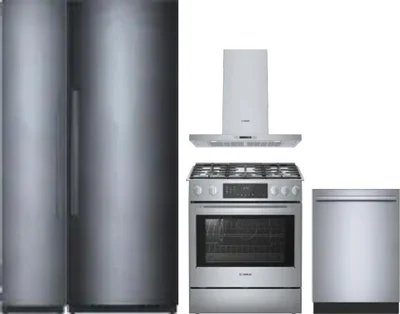 5 Piece Package Includes Refrigerator, Freezer, Range, Hood And Dishwasher