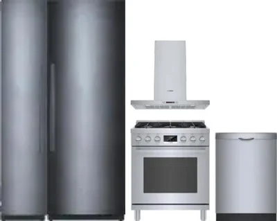 5 Piece Package Includes Refrigerator, Freezer, Range, Hood And Dishwasher