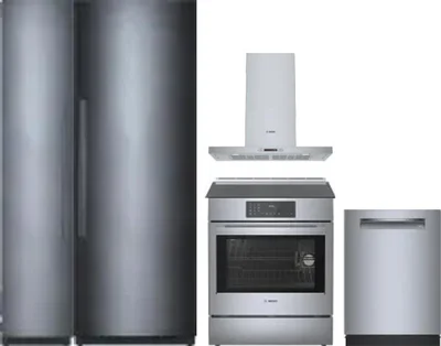 5 Piece Package Includes Refrigerator, Freezer, Range, Hood And Dishwasher