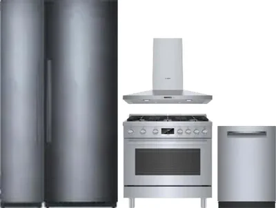 5 Piece Package Includes Refrigerator, Freezer, Range, Hood And Dishwasher