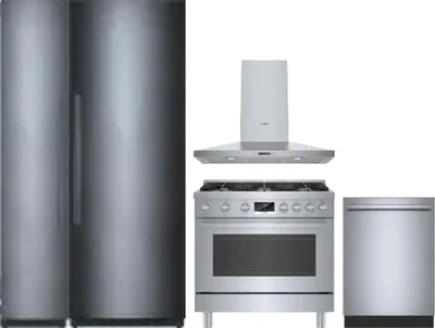 5 Piece Package Includes Refrigerator, Freezer, Range, Hood And Dishwasher