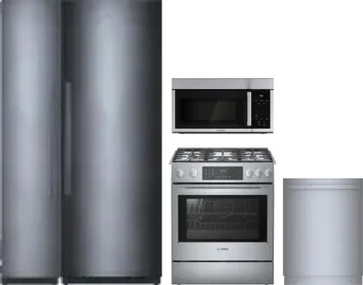 5 Piece Package Includes Refrigerator, Freezer, Range, Microwave And Dishwasher