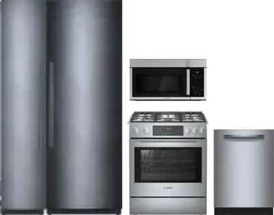 5 Piece Package Includes Refrigerator, Freezer, Range, Microwave And Dishwasher