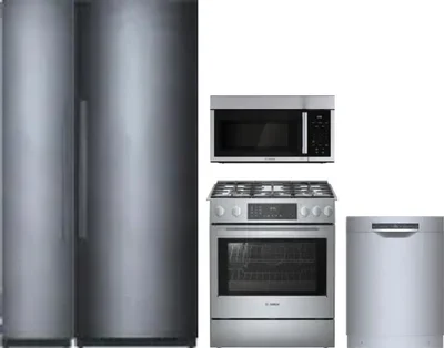 5 Piece Package Includes Refrigerator, Freezer, Range, Microwave And Dishwasher