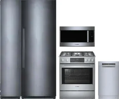 5 Piece Package Includes Refrigerator, Freezer, Range, Microwave And Dishwasher