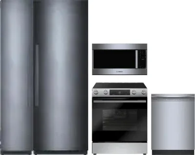 5 Piece Package Includes Refrigerator, Freezer, Range, Microwave And Dishwasher