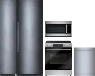 5 Piece Package Includes Refrigerator, Freezer, Range, Microwave And Dishwasher
