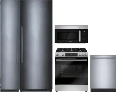 5 Piece Package Includes Refrigerator, Freezer, Range, Microwave And Dishwasher