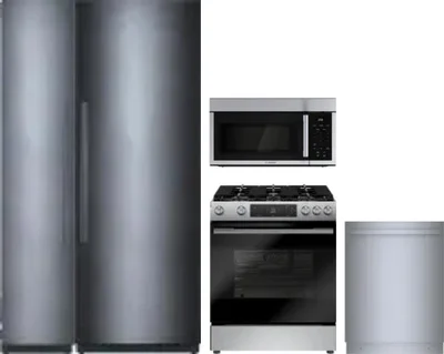 5 Piece Package Includes Refrigerator, Freezer, Range, Microwave And Dishwasher