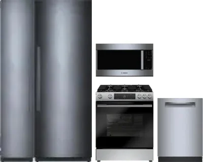 5 Piece Package Includes Refrigerator, Freezer, Range, Microwave And Dishwasher