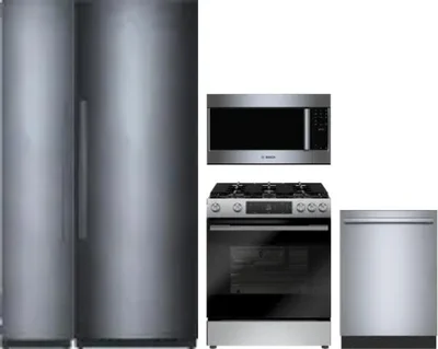 5 Piece Package Includes Refrigerator, Freezer, Range, Microwave And Dishwasher