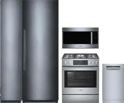 5 Piece Package Includes Refrigerator, Freezer, Range, Microwave And Dishwasher