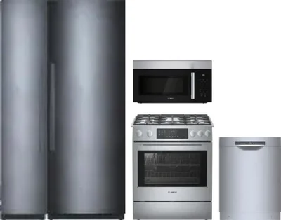 5 Piece Package Includes Refrigerator, Freezer, Range, Microwave And Dishwasher