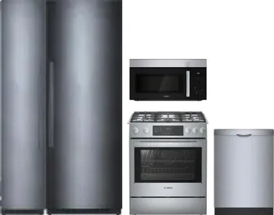 5 Piece Package Includes Refrigerator, Freezer, Range, Microwave And Dishwasher