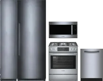 5 Piece Package Includes Refrigerator, Freezer, Range, Microwave And Dishwasher