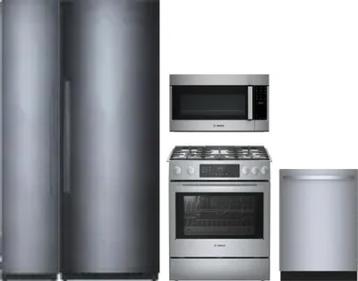 5 Piece Package Includes Refrigerator, Freezer, Range, Microwave And Dishwasher