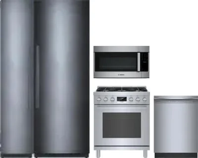 5 Piece Package Includes Refrigerator, Freezer, Range, Microwave And Dishwasher