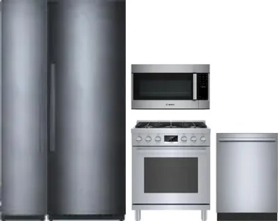5 Piece Package Includes Refrigerator, Freezer, Range, Microwave And Dishwasher