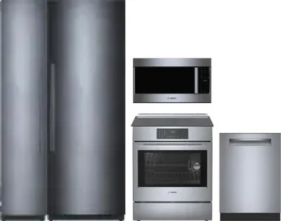 5 Piece Package Includes Refrigerator, Freezer, Range, Microwave And Dishwasher