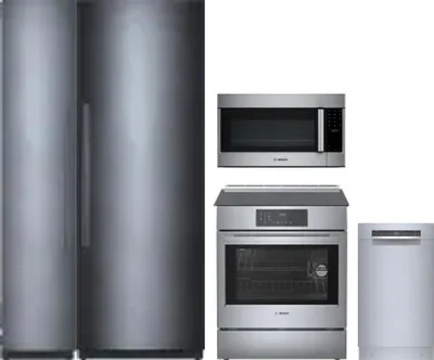 5 Piece Package Includes Refrigerator, Freezer, Range, Microwave And Dishwasher