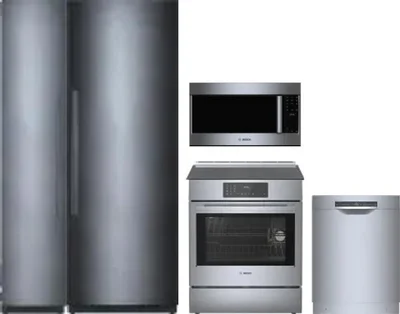 5 Piece Package Includes Refrigerator, Freezer, Range, Microwave And Dishwasher