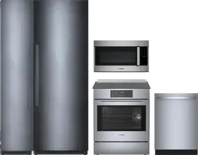 5 Piece Package Includes Refrigerator, Freezer, Range, Microwave And Dishwasher
