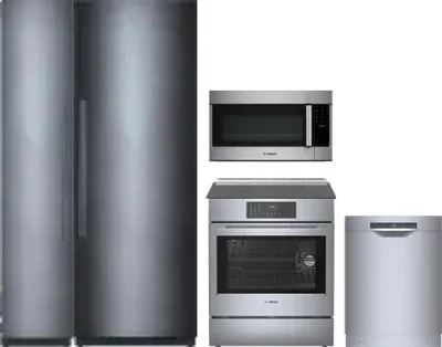 5 Piece Package Includes Refrigerator, Freezer, Range, Microwave And Dishwasher